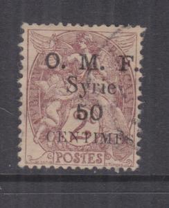 SYRIA, 1920 OMF Syrie, 50c. on 2c. Claret,used.