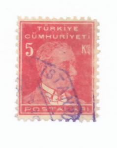 Turkey 1931 Scott 745 used - Mustafa Kemal Pasha, K Ataturk