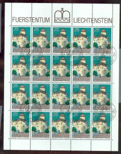 XL item Liechtenstein BF: 833 sheet of 25 used (CTO, NH) CV $8.75