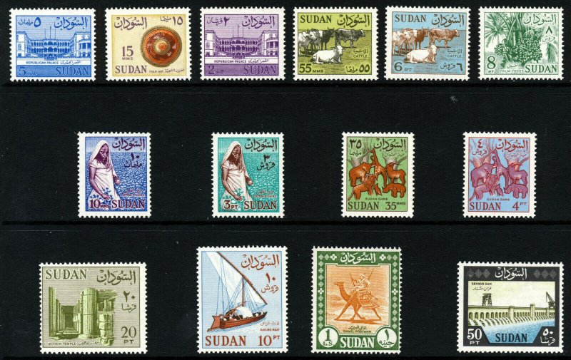 SUDAN 1962 The New Definitive Set to £S1 Camel Post SG 185 to SG 469 MNH