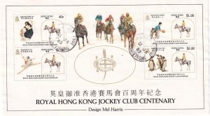 HONG KONG ROYAL HONG KONG JOCKET CLUB CENTENARY S/SHEET USED CAT VALUE $36.80