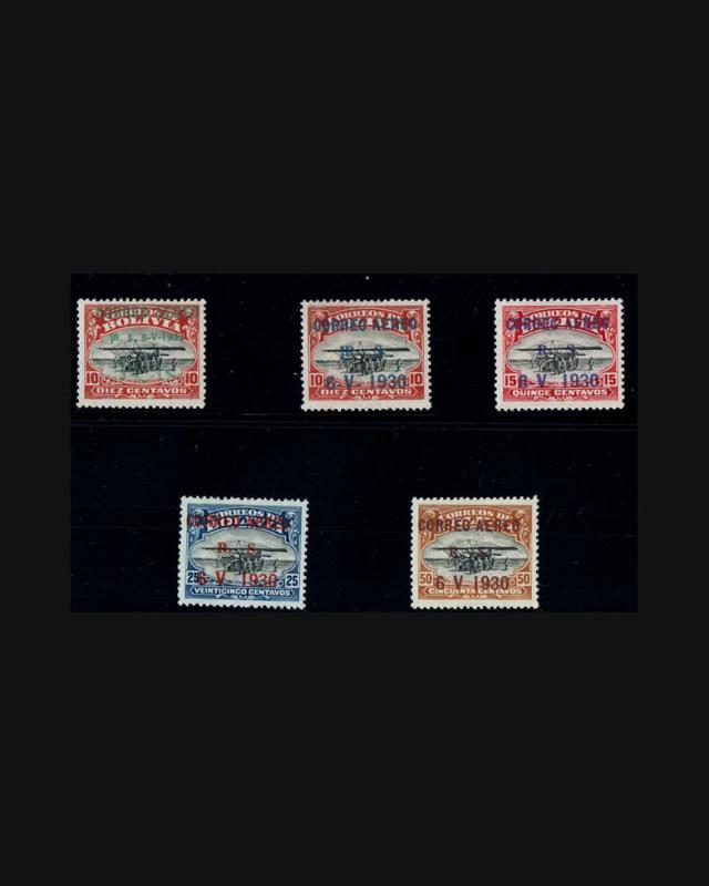 VINTAGE: BOLIVIA OGPH 1930 SCOTT #C11,13-16 $195 LOT BO1930A