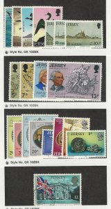 Jersey, Postage Stamp, #129-32, 187-9, 160-3, 173-80, 154 Mint NH, 1972-76