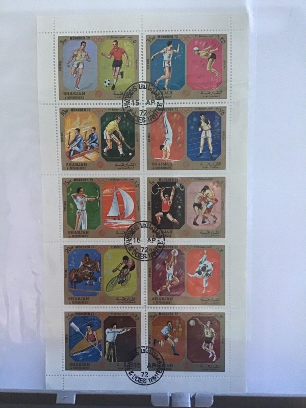 Sharjah Munich Olympics 1972 Stamps sheet  R26028