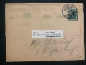 1908 Jerusalem Palestine Germany post office stationary cover To Hessen