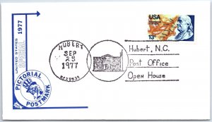 US SPECIAL EVENT COVER HUBERT NORTH CAROLINA POST OFFICE OPEN HOUSE 1977 - B