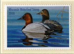 US WI31 WISCONSIN STATE DUCK STAMP 2008 MNH SCV $22.50 BIN $11.25