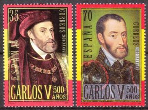 Spain 2000 Art Paintings King Carlos V Set of 2 MNH