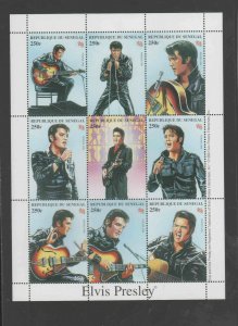 SENEGAL #1350  1999  ELVIS PRESLEY    MINT VF NH O.G SHEET 9