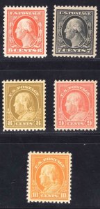 MOMEN: US STAMPS #506-510 MINT OG NH CHOICE VF/XF LOT #78441