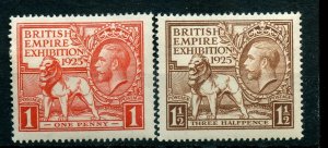 GREAT BRITAIN SCOTT# 203/04 GEO V BRITISH EMPIRE 1925  SET MINT HINGED 