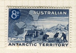 AUSTRALIAN ANTARCTIC; 1959-60 early pictorial issue Mint hinged 8d. value