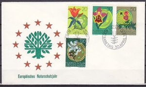 Liechtenstein, Scott cat. 466-469. Flowers & Orchid issue. First day cover. ^