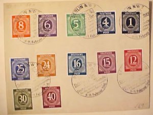 GERMANY FDC 12 DIFF 1946 FE 10 PRE FD ON