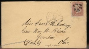 USA 1866 MOUNTAIN CITY Colorado Territory Cover Gambier OH Signed Ashbrook 99053