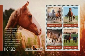 Horses Stamp Domestic Animals Pet Equus Ferus Caballus S/S MNH #3300-3303