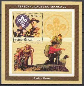 Guinea Bissau, Mi cat. 1607, BL417a. Scout Baden Powell s/sheet.