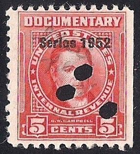 #R590 5 cents  Campbell 1952 Documentary Stamp used F-VF