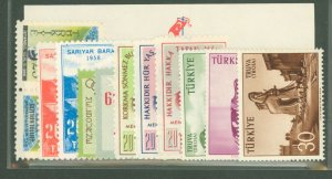 Turkey #1212/1224  Single (Complete Set)