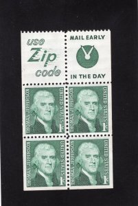 1278b Jefferson, MNH pane/4+2 labels