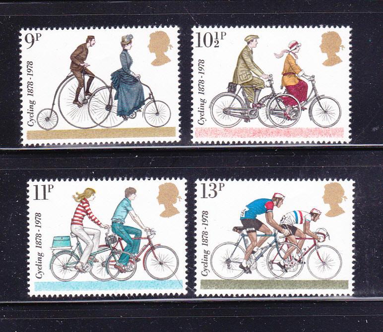 Great Britain 843-846 Set MNH Cycling Bicycles (B)