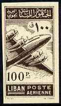 Lebanon 1953 Douglas DC-4 100p imperf proof single in bro...