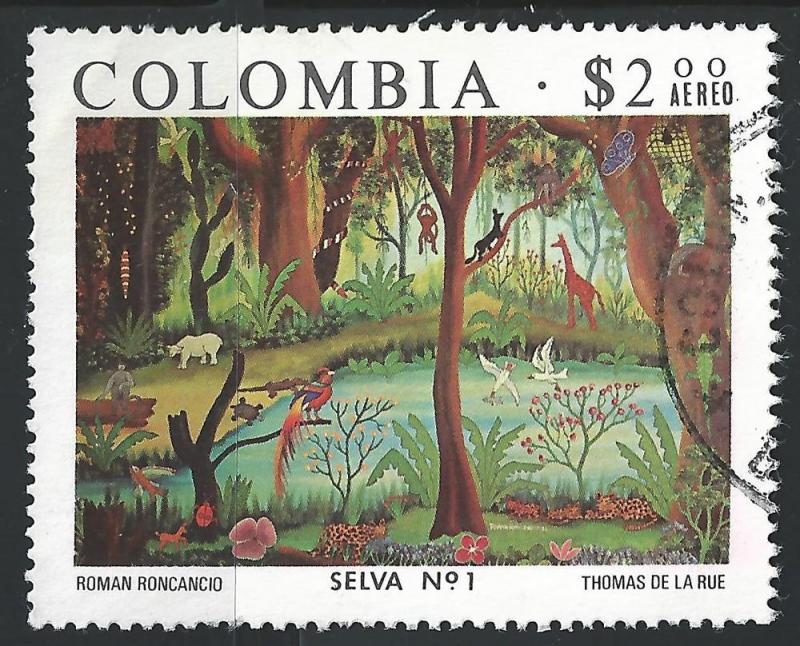 Colombia #C615 $2 Forest No 1 by R Roncancio