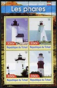 CHAD - 2003 - Lighthouses #1 - Perf 4v Sheet - MNH - Private Issue