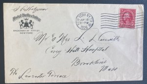 1926 New York Usa Hotel Belleclaire Cover To Brookline MA Usa