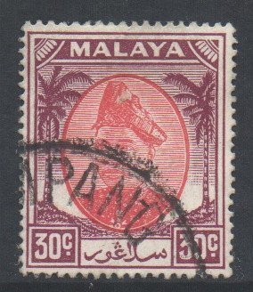 Malaya Selangor Scott 99 - SG104, 1949 Sultan 30c used