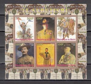 Benin, 2008 Cinderella issue. Boy Scout sheet of 6