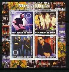 BENIN - 2003 - Metallica #1 - Perf 4v Sheet - MNH - Private Issue