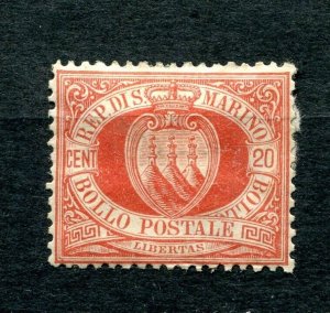 San Marino 1877 Sc 11 20c verm. MH sm1180