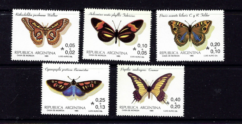 Argentina B111-15 MNH 1985 Butterflies