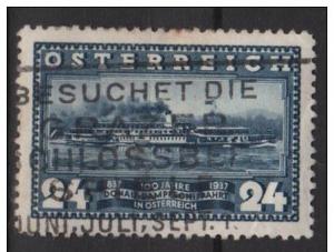 Austria 1937 - Scott 383 used - 24g, Steamship of Danube 