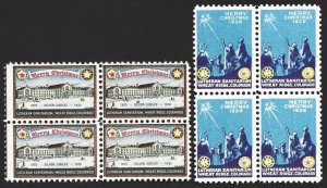 USA 1929-1930 Lutheran Sanatorium, Wheatridge, CO. TB Xmas Seal BLOCKS F/VF-