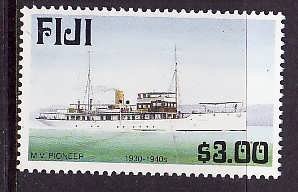 Fiji-Sc#833-Unused NH $3 Pioneer Motor Yacht-Ships-Maritime  Heritage-1998-