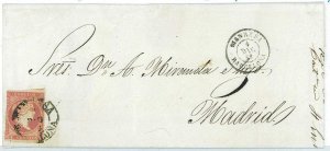 P0130 - SPAIN - POSTAL HISTORY - #48 date cover MANRESA 1858-