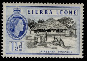 SIERRA LEONE QEII SG212, 1½d black & ultramarine, M MINT.