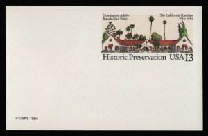 #UX104 13c Historic Preservation: Dominguez Adobe, Mint **ANY 5=FREE SHIPPING**