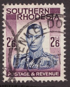 1937 Southern Rhodesia Sc #53 - 2s6d KGVI - Used stamp Cv$8