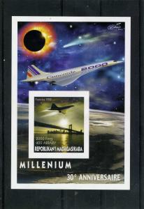 Malagasy 1999 Concorde SPACE Halley's Comet s/s Imperforated Mint (NH)