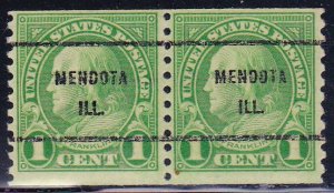 Precancel - Medota, IL PSS 597-61 Coil Pair - No Gum