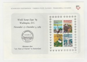 Switzerland, Postage Stamp, #816a Used Sheet, 1987 World Stamp Expo (B)