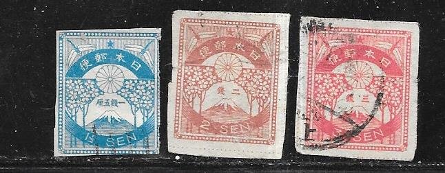 Japan #180-182 imperfs    (U) CV $5.25