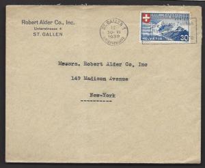 SWITZERLAND 1939 30c National Exposition ITALIAN LANGUAGE Scott 255 Cover