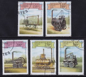 Benin - 1999 - Scott #1159-1163 - used - Steam Vehicles - short set