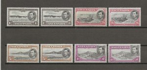 ASCENSION 1938/53 SG 38b/47b MNH Cat £665