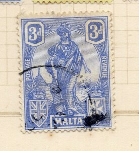 Malta 1922 Early Issue Fine Used 3d. NW-184888