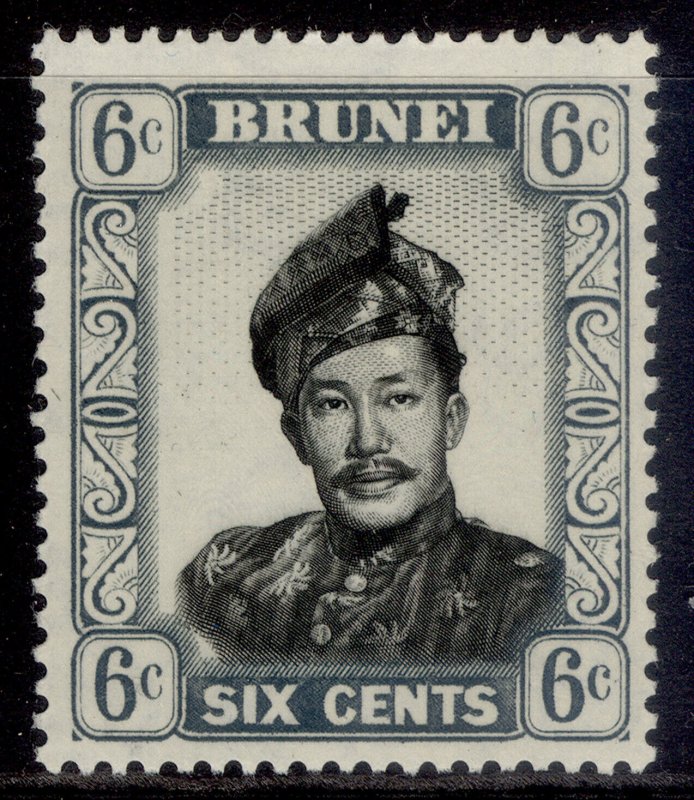 BRUNEI QEII SG104, 6c black & grey, M MINT.